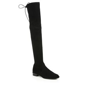 Stuart Weitzman Suede Black Lowland Thigh High Boots Size 7.5